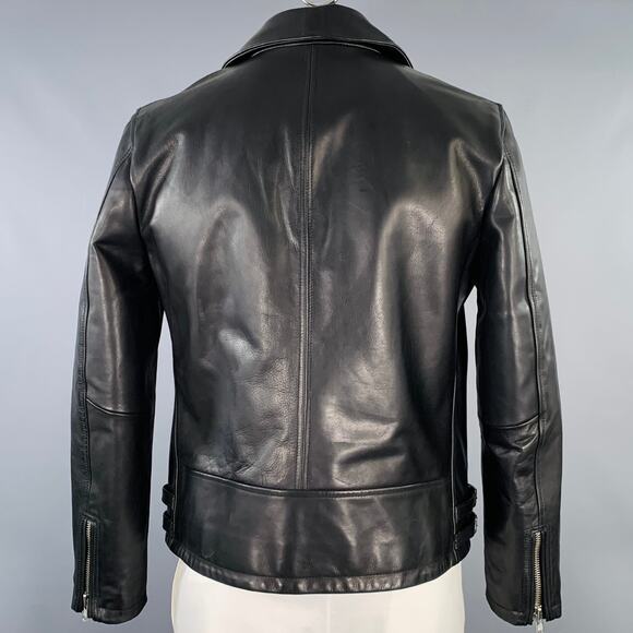 BLDWN Size L Black Leather Motorcycle Jacket - Picture 3 of 7